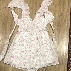 Altar'd State White and Pink Floral Dress XL junior